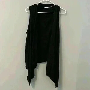 Athleta Black Open Front Sleeveless Vest Large